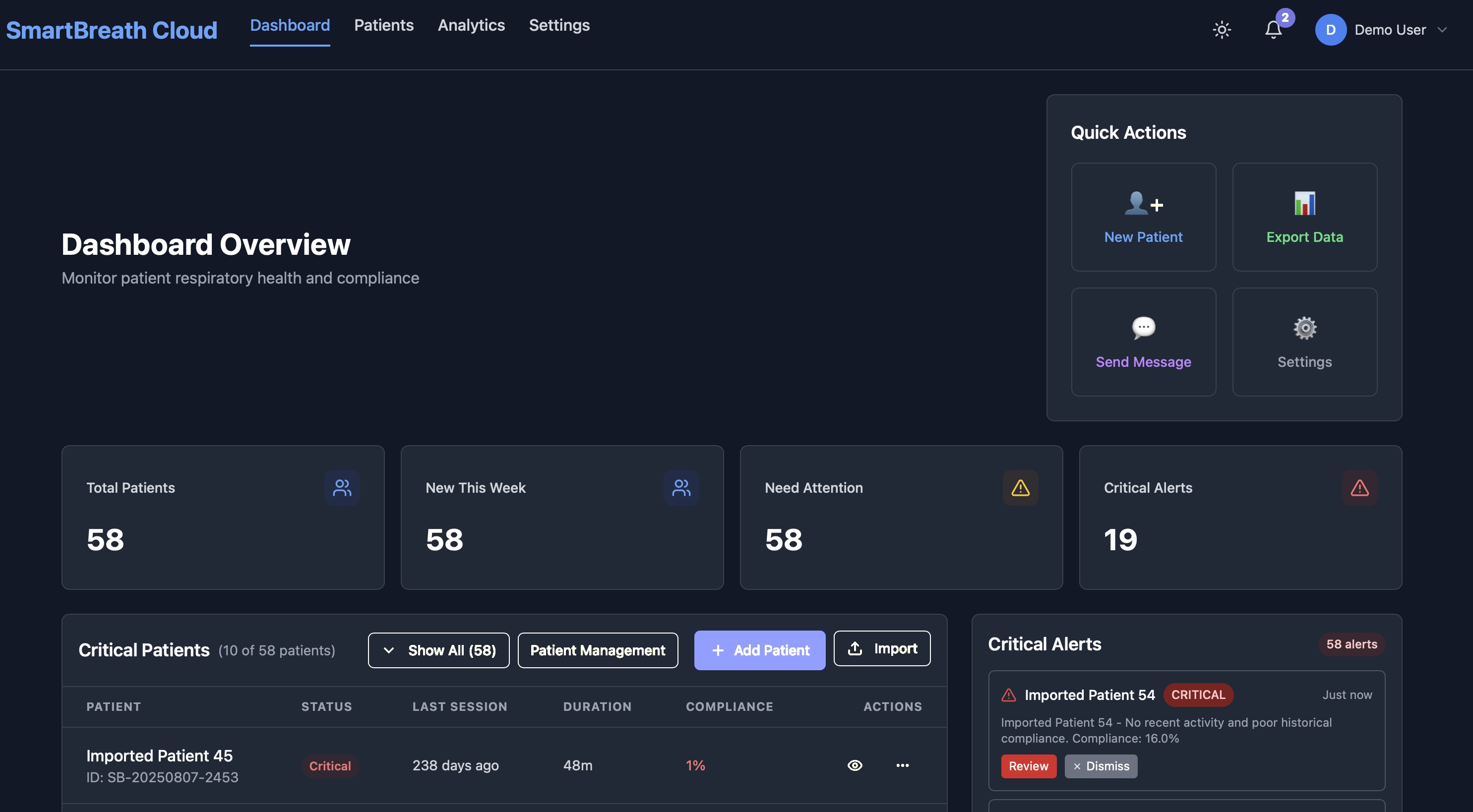 SmartBreath AI Dashboard
